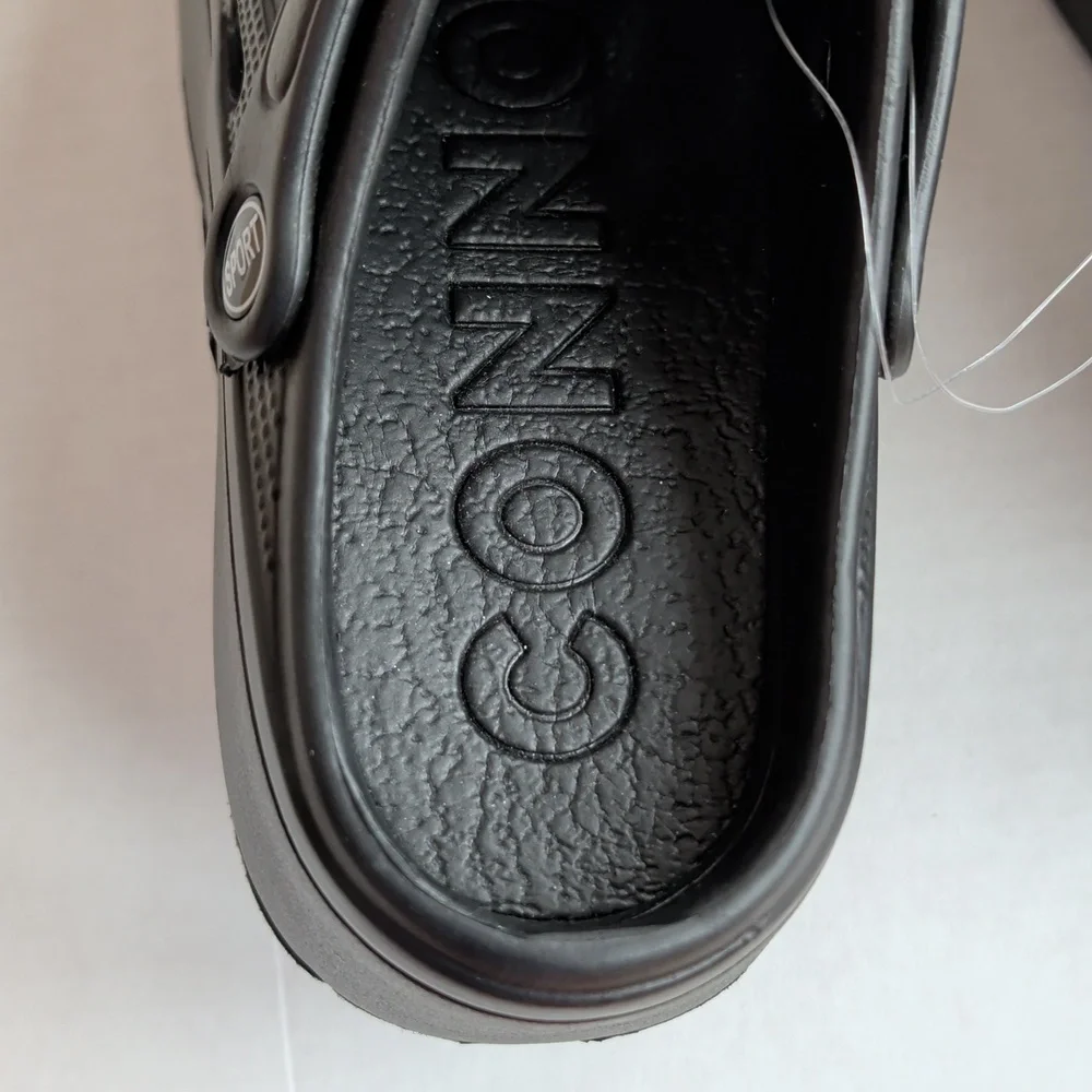 NWOT Conno 6 Sport Ultra-High Platform Clogs Chunky Mules 39/40 Black FLAWS